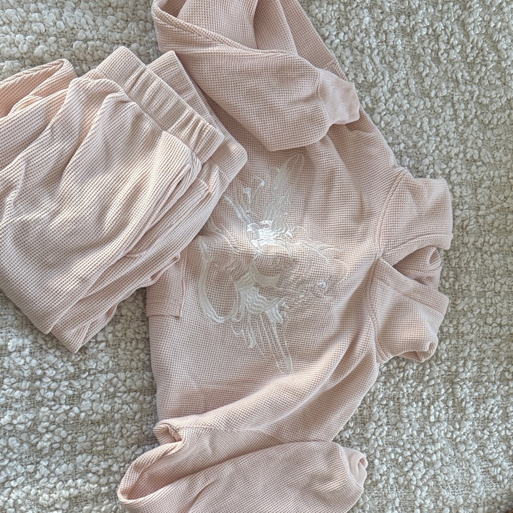 Boys Lie Soft Pink Waffle Knit Set